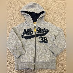 Grey zip up sweatshirt size 2T